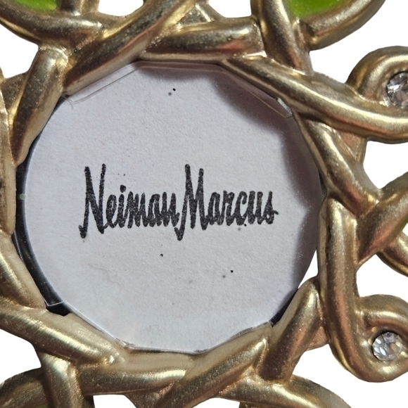 Jay Strongwater Brooch, Mini Frame  2 In 1 Clip Green Enamel Rhinestone ART DECO - Picture 5 of 7